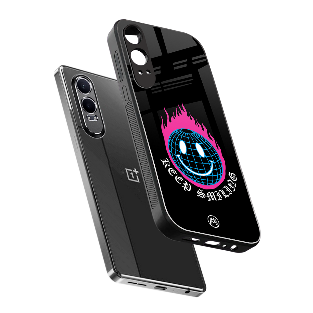 keep smiling back phone cover | glass case for oneplus nord ce 4 lite