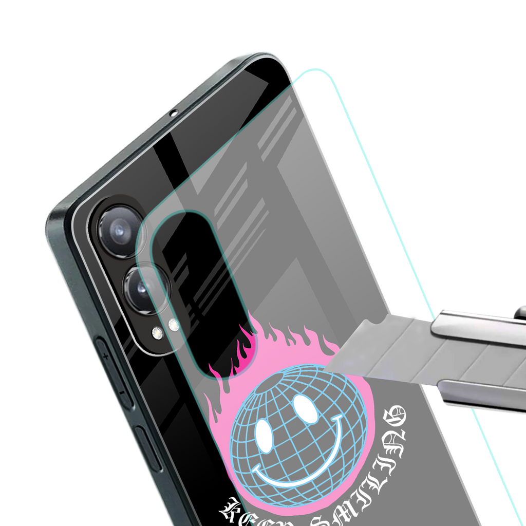 keep smiling back phone cover | glass case for oneplus nord ce 4 lite