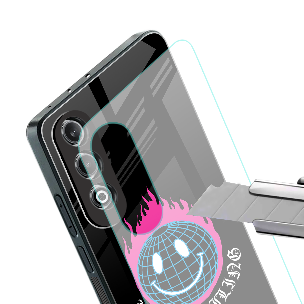 keep smiling back phone cover | glass case for oneplus nord ce 4