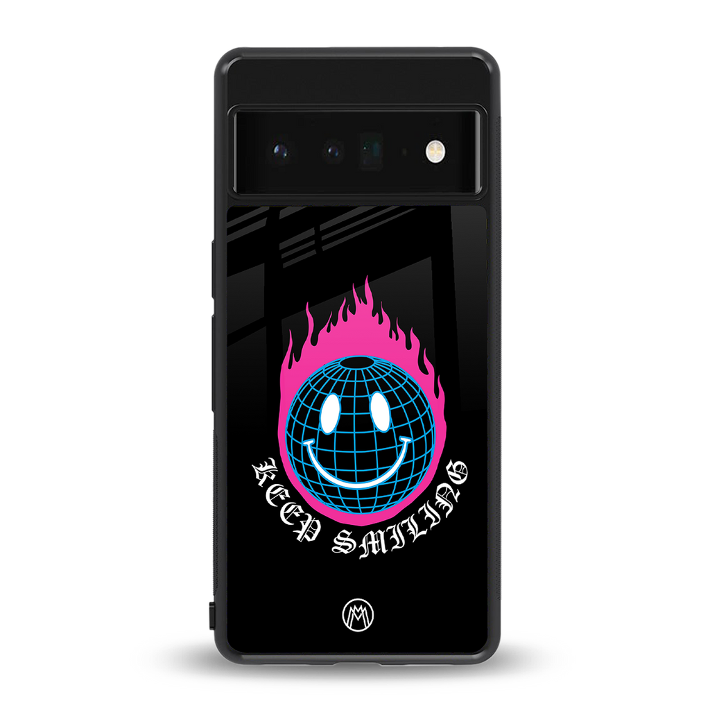 keep smiling back phone cover | glass case for google pixel 6 pro