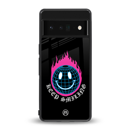 keep smiling back phone cover | glass case for google pixel 6 pro