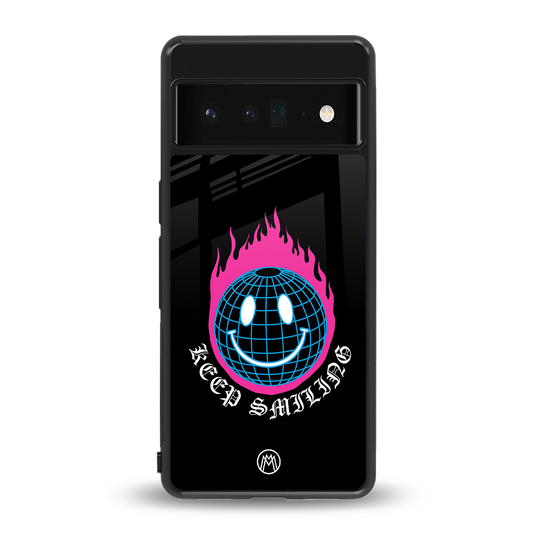 keep smiling back phone cover | glass case for google pixel 6 pro