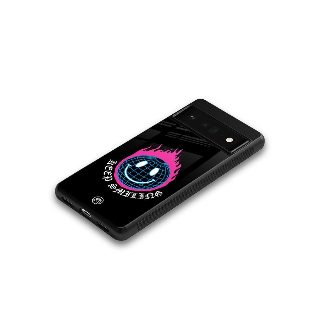 keep smiling back phone cover | glass case for google pixel 6 pro