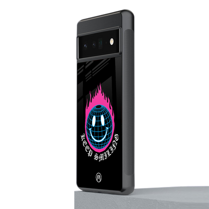 keep smiling back phone cover | glass case for google pixel 6 pro