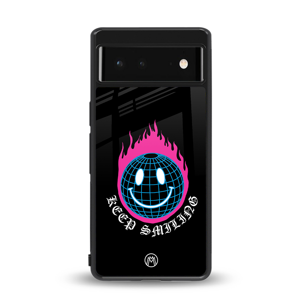 keep smiling back phone cover | glass case for google pixel 6