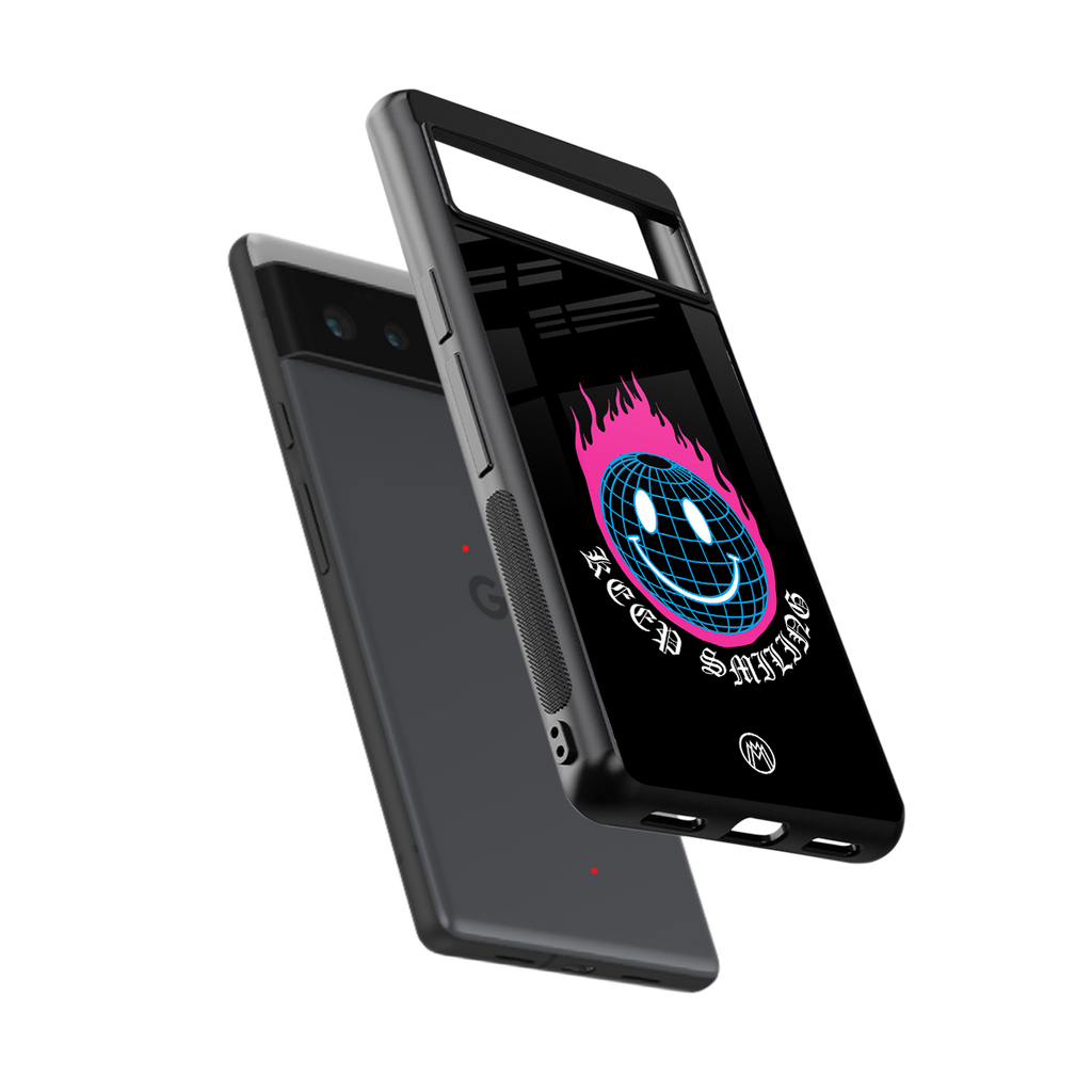 keep smiling back phone cover | glass case for google pixel 6