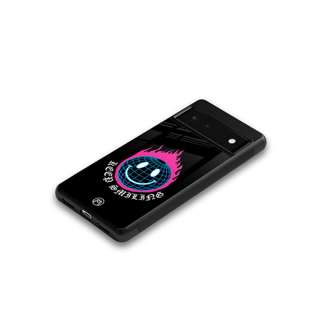 keep smiling back phone cover | glass case for Google Pixel 6A