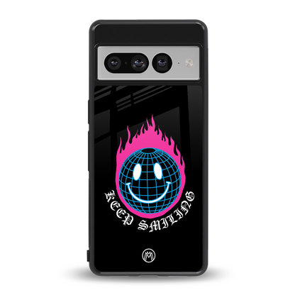 keep smiling back phone cover | glass case for google pixel 7 pro