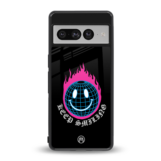 keep smiling back phone cover | glass case for google pixel 7 pro