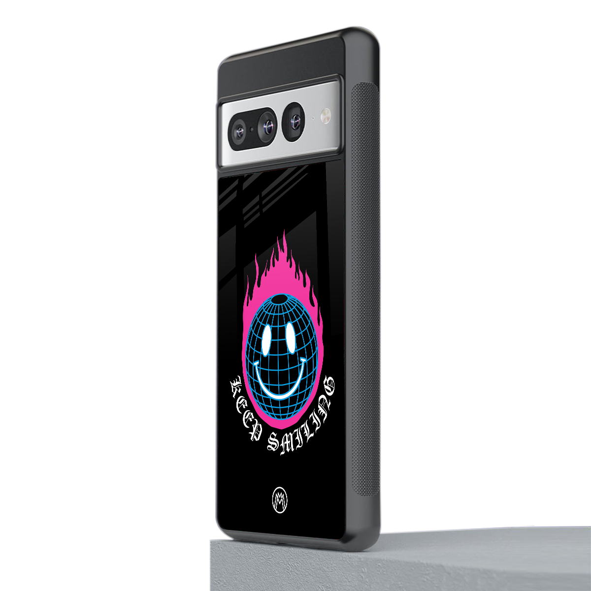 keep smiling back phone cover | glass case for google pixel 7 pro