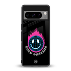keep smiling back phone cover | glass case for google pixel 8 pro