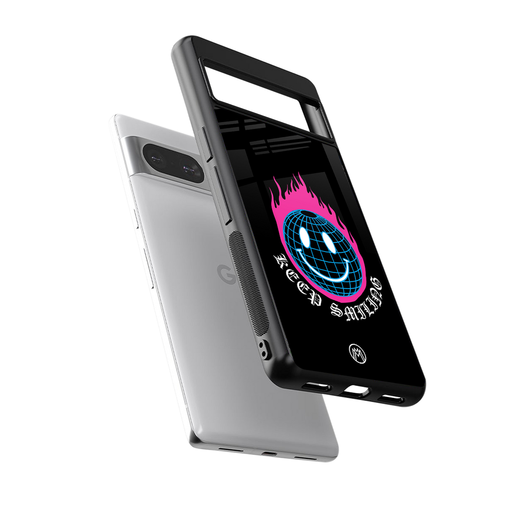 keep smiling back phone cover | glass case for Google Pixel 8