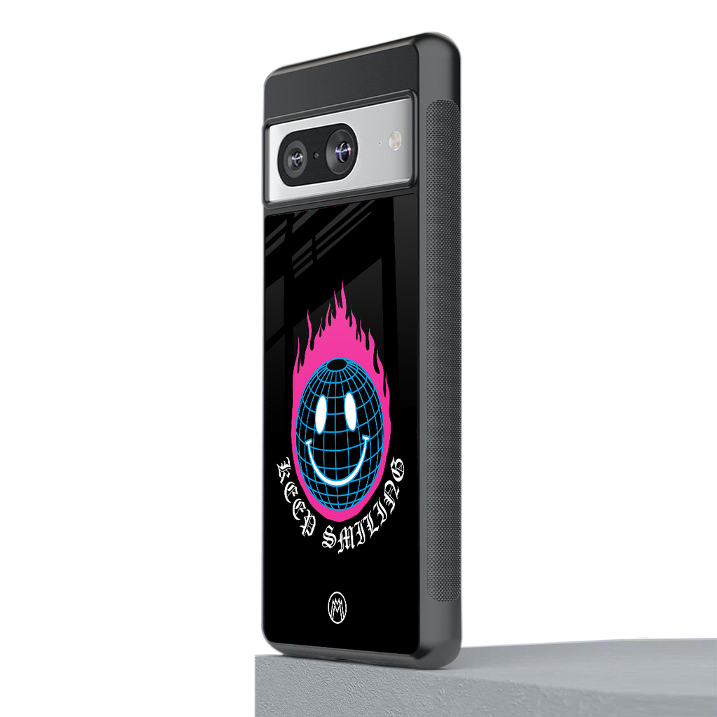 keep smiling back phone cover | glass case for Google Pixel 8