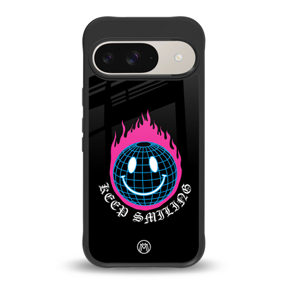 keep smiling back phone cover | glass case for google pixel 9