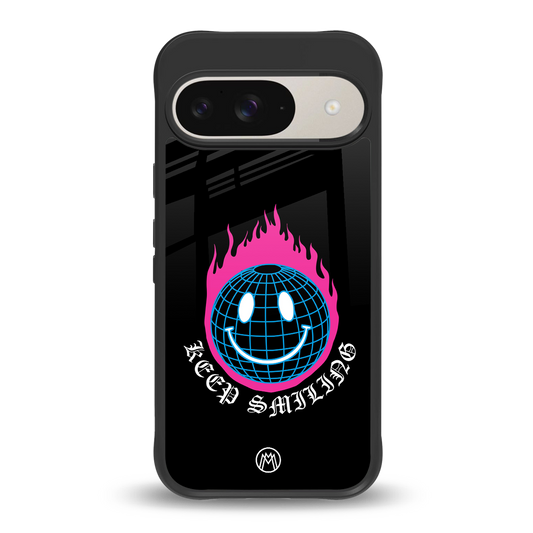 keep smiling back phone cover | glass case for google pixel 9