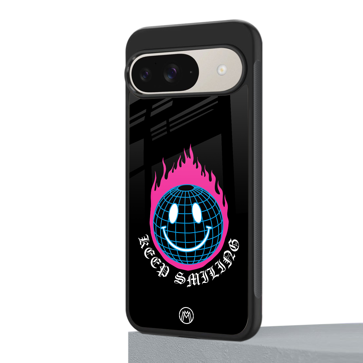 keep smiling back phone cover | glass case for google pixel 9