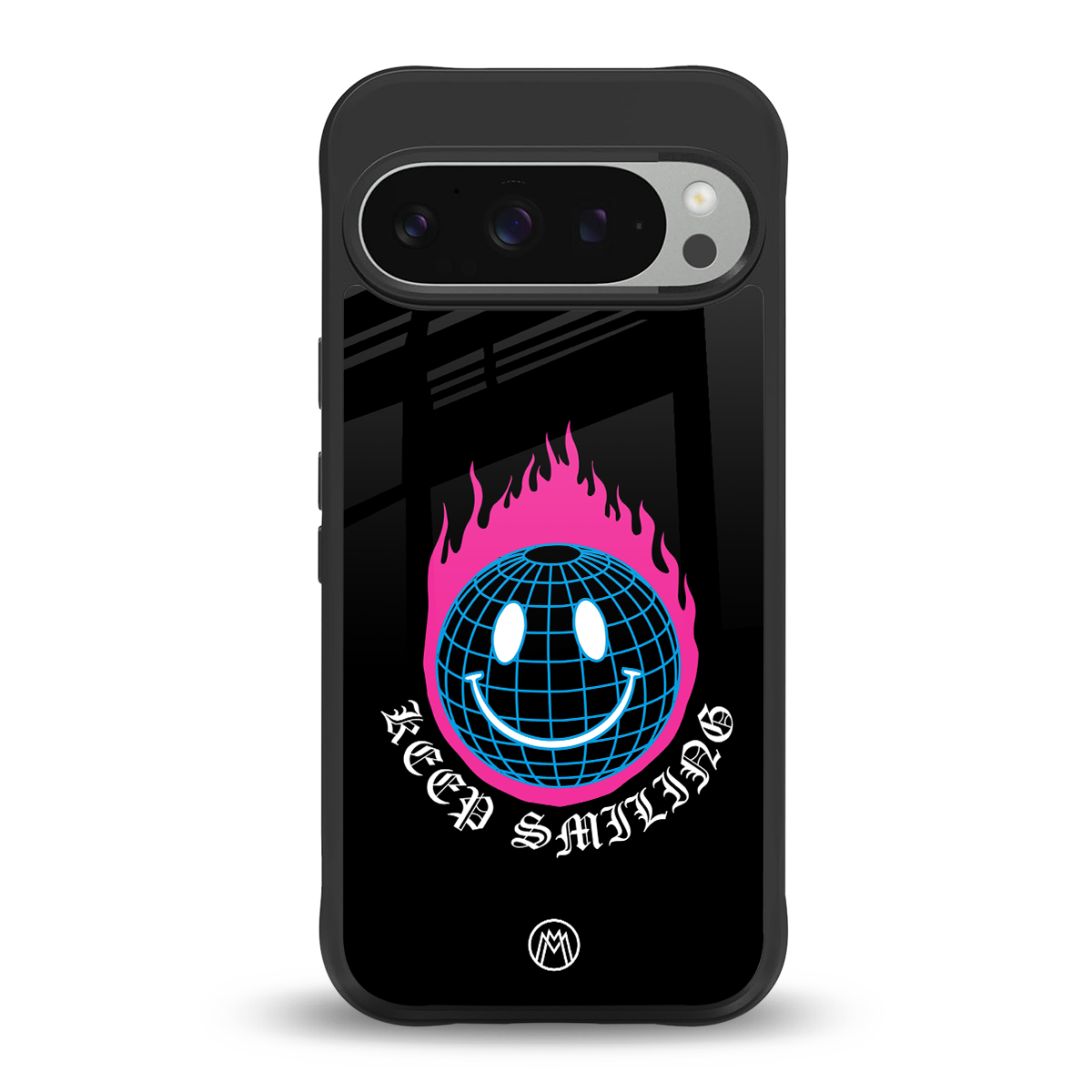 keep smiling back phone cover | glass case for google pixel 9 pro xl