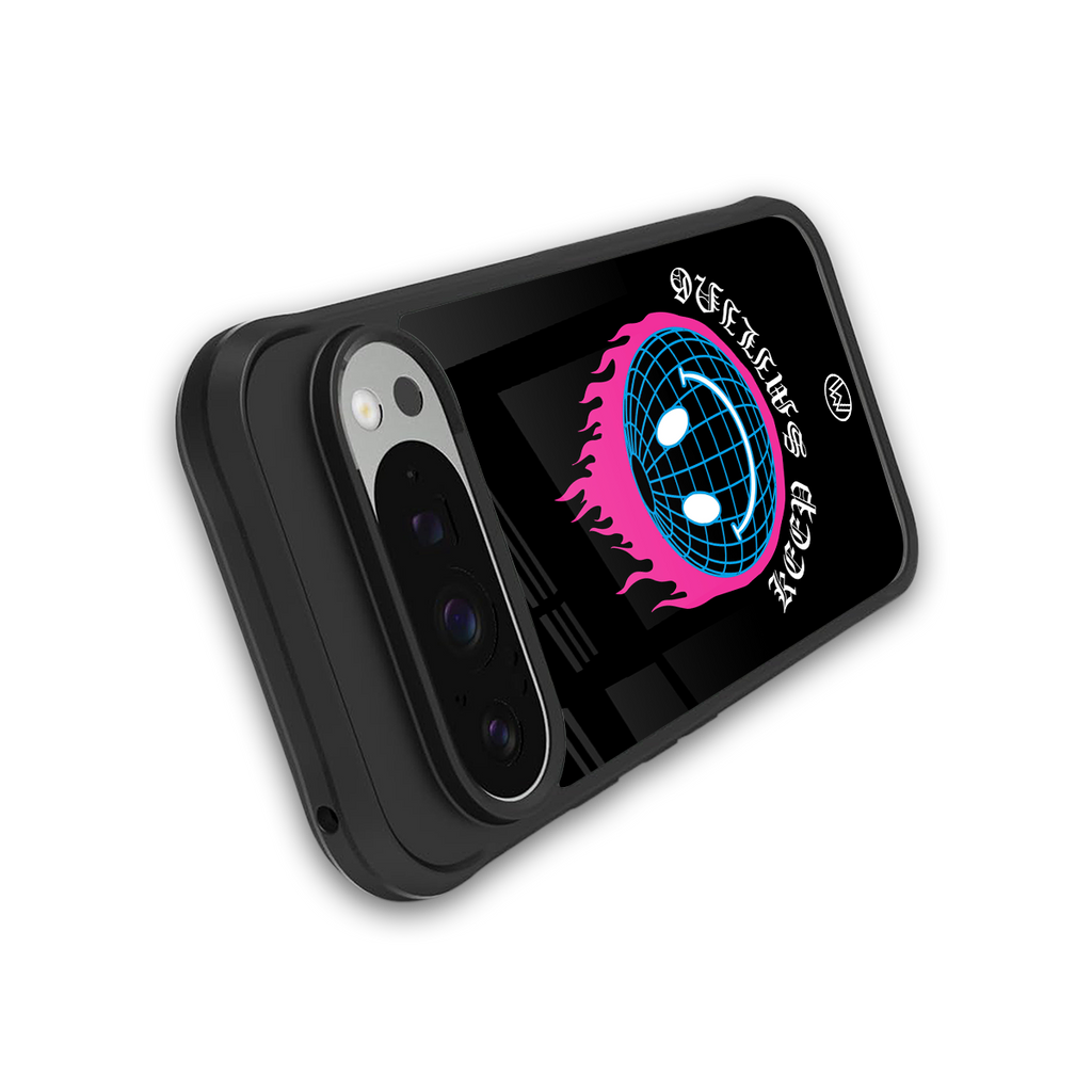keep smiling back phone cover | glass case for google pixel 9 pro xl