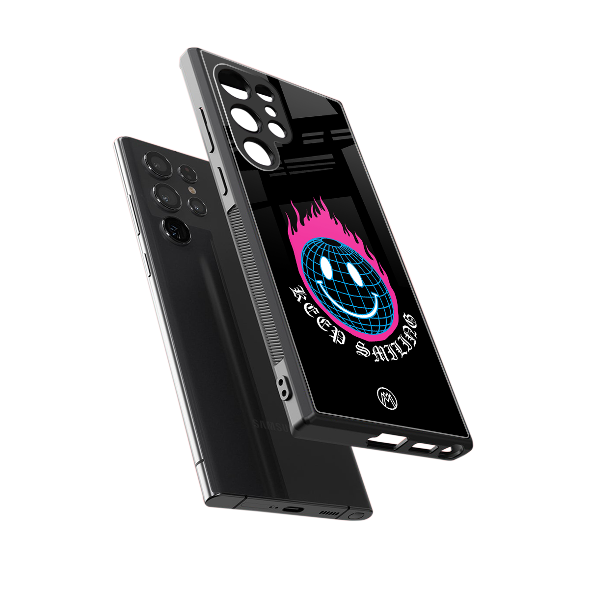 keep smiling back phone cover | glass case for samsung galaxy s23 ultra