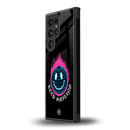 keep smiling back phone cover | glass case for samsung galaxy s23 ultra