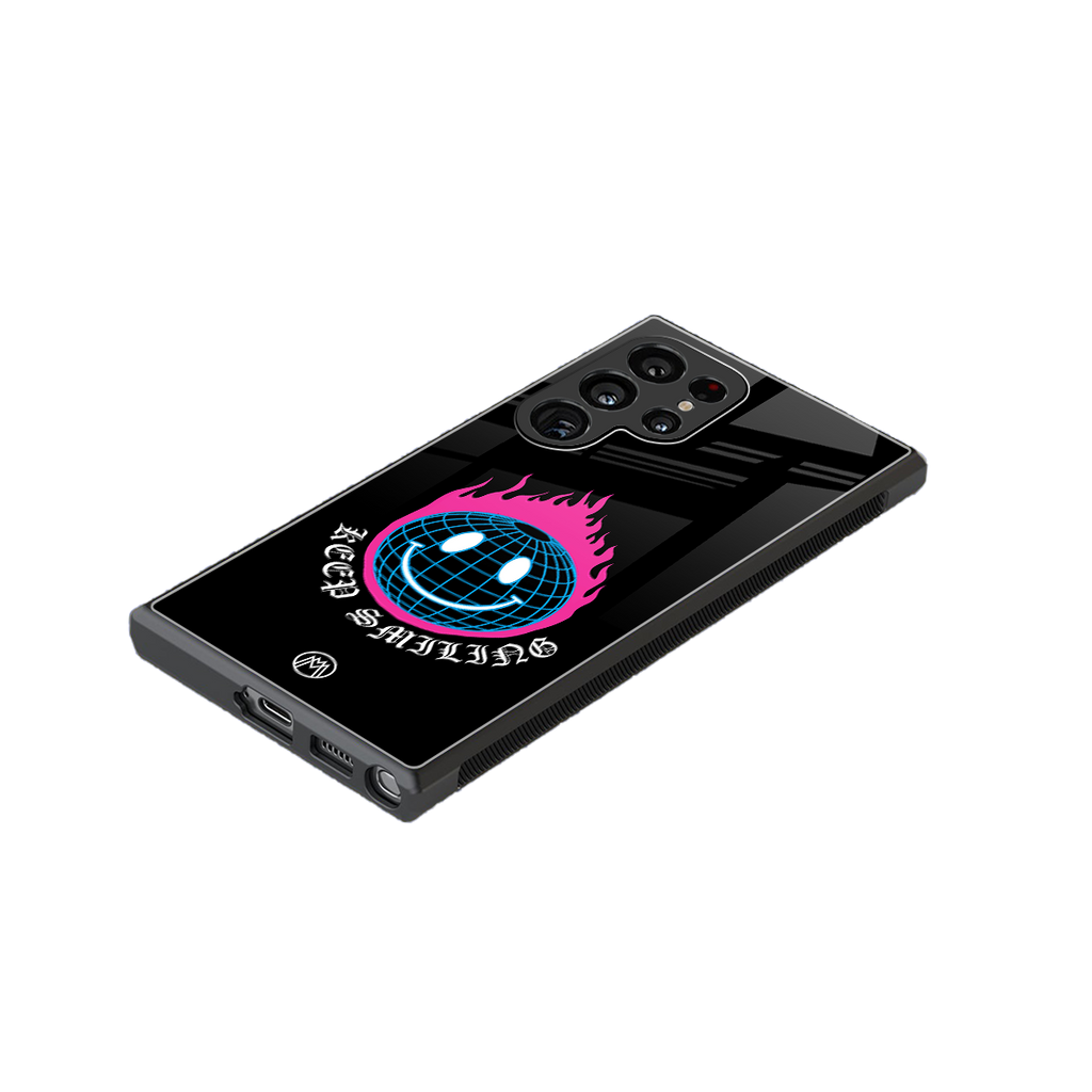 keep smiling back phone cover | glass case for samsung galaxy s23 ultra
