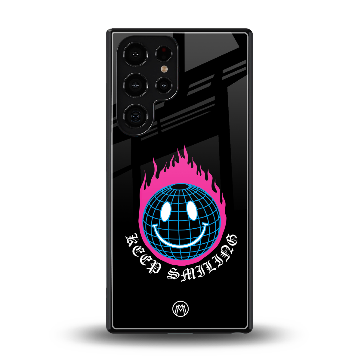 keep smiling back phone cover | glass case for samsung galaxy s25 ultra