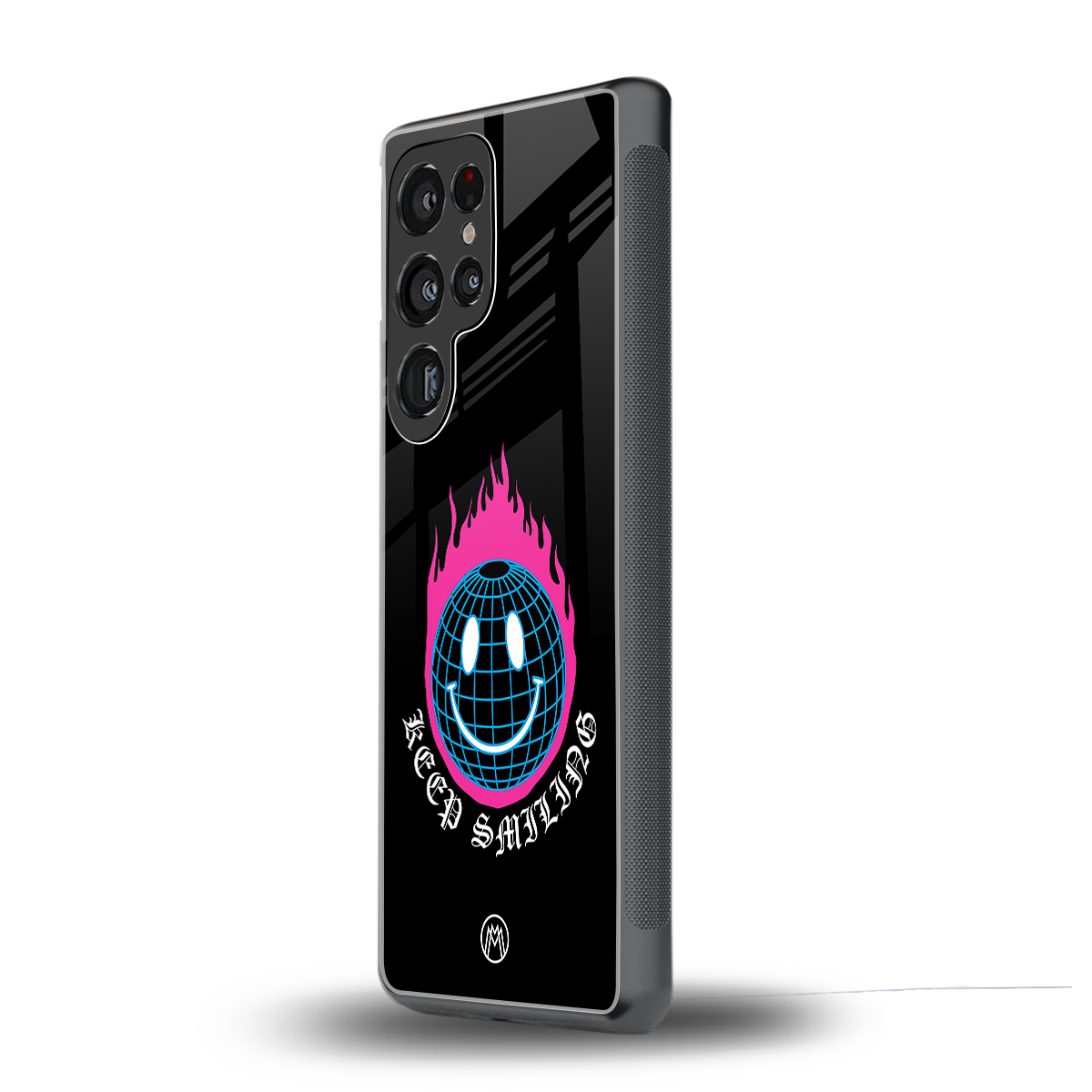keep smiling back phone cover | glass case for samsung galaxy s25 ultra