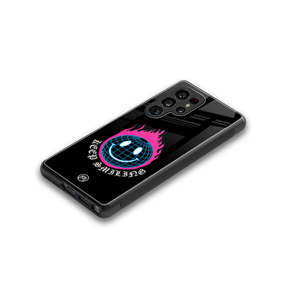 keep smiling back phone cover | glass case for samsung galaxy s25 ultra
