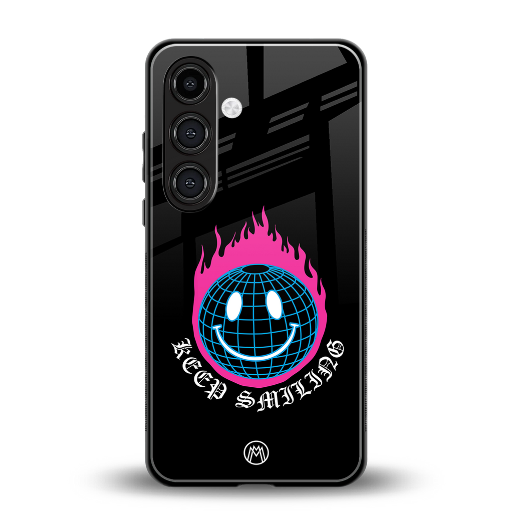 keep smiling back phone cover | glass case for samsung galaxy s24