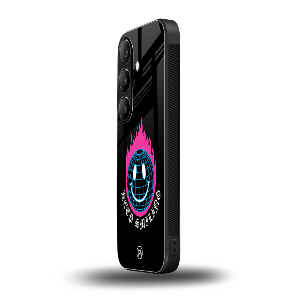 keep smiling back phone cover | glass case for samsung galaxy s24