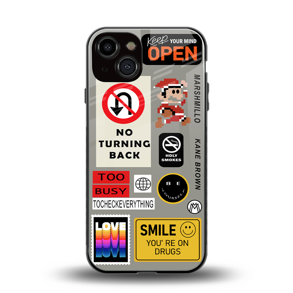 keep your mind open back phone cover | glass case for iphone 13