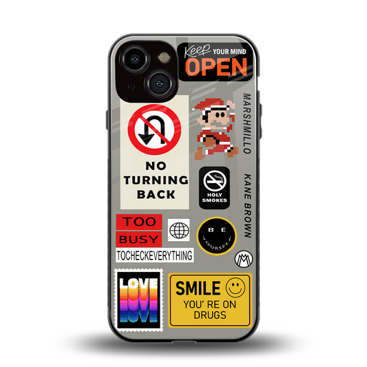 keep your mind open back phone cover | glass case for iphone 13