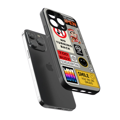 keep your mind open back phone cover | glass case for iphone 14 pro max