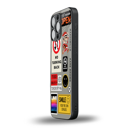 keep your mind open back phone cover | glass case for iphone 14 pro max