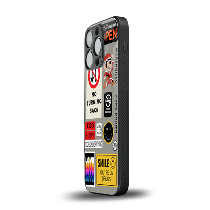 keep your mind open back phone cover | glass case for iphone 14 pro
