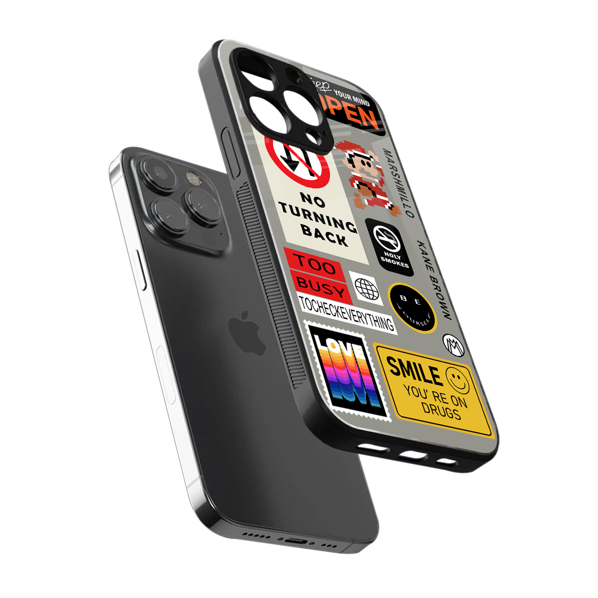 keep your mind open back phone cover | glass case for iphone 15 pro