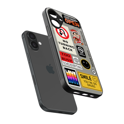 keep your mind open back phone cover | glass case for iphone 16 plus