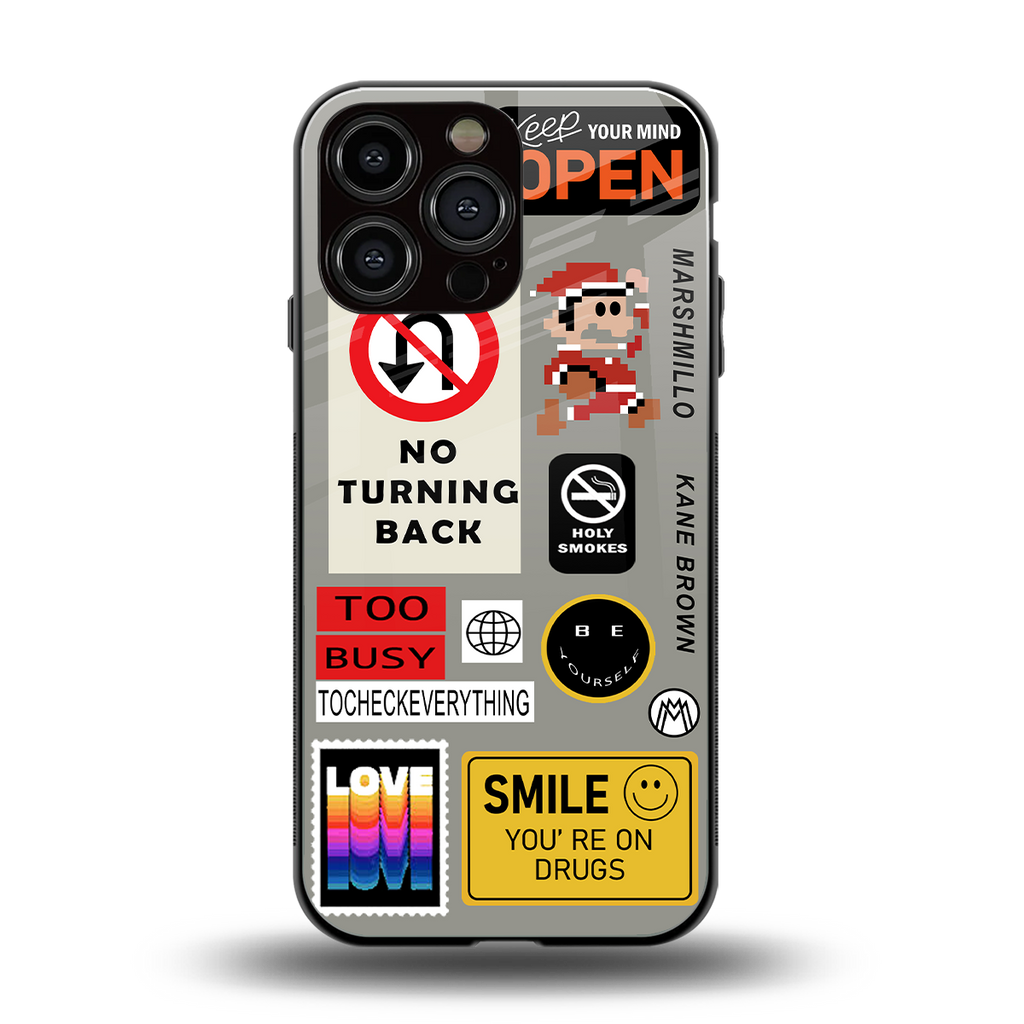 keep your mind open back phone cover | glass case for iphone 16 pro max