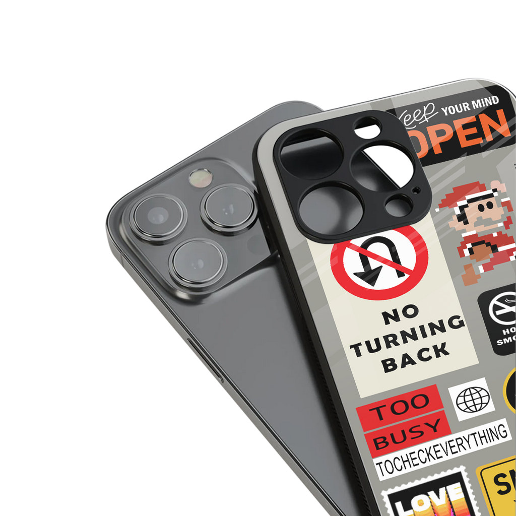 keep your mind open back phone cover | glass case for iphone 16 pro max