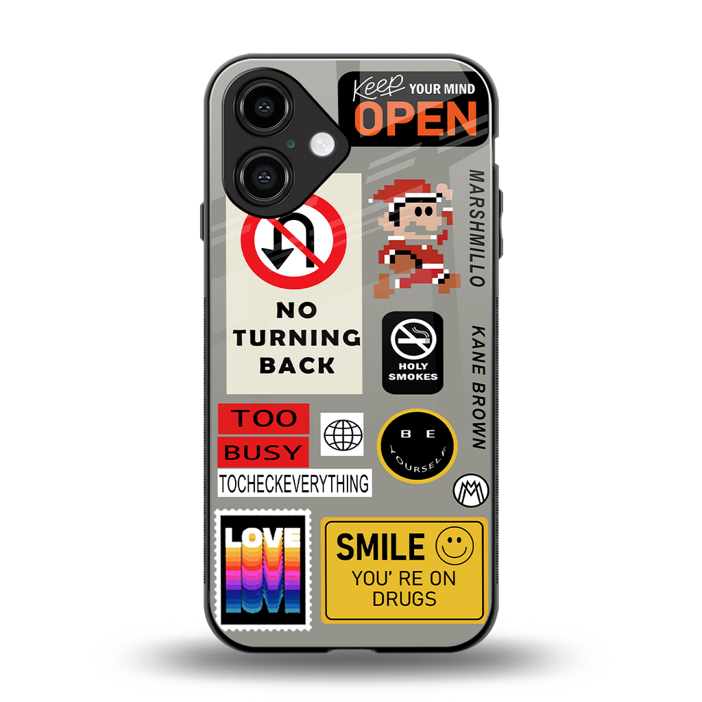 keep your mind open back phone cover | glass case for iphone 16