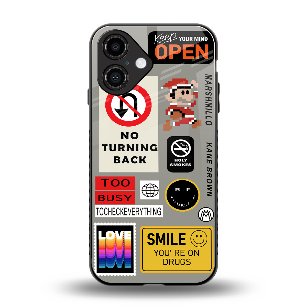 keep your mind open back phone cover | glass case for iphone 16