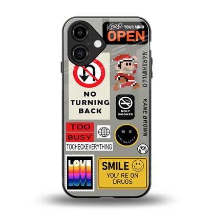 keep your mind open back phone cover | glass case for iphone 16