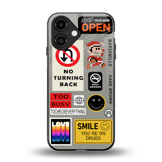 keep your mind open back phone cover | glass case for iphone 16
