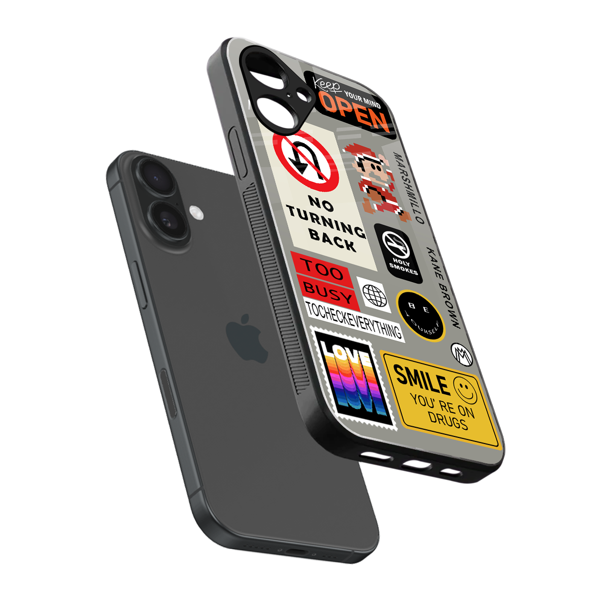 keep your mind open back phone cover | glass case for iphone 16