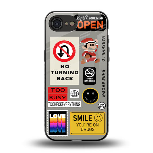 keep your mind open back phone cover | glass case for iphone 16e