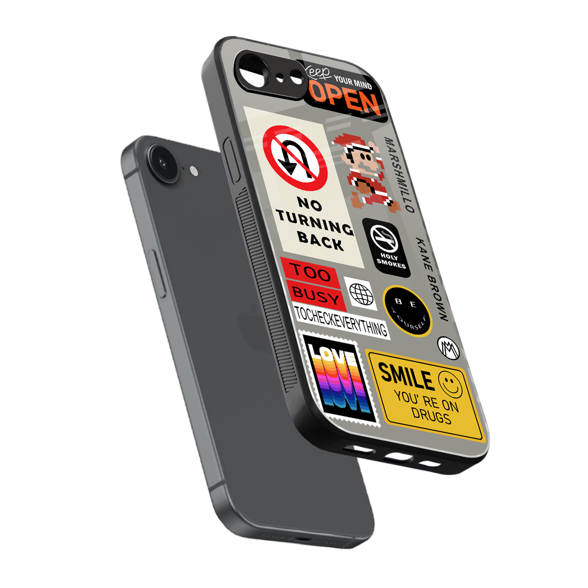 keep your mind open back phone cover | glass case for iphone 16e