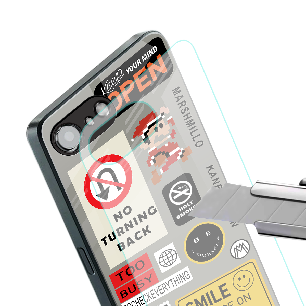 keep your mind open back phone cover | glass case for iphone 16e