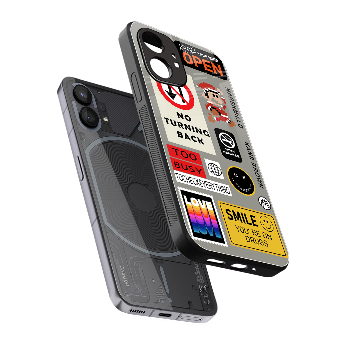 keep your mind open back phone cover | glass case for nothing phone 1