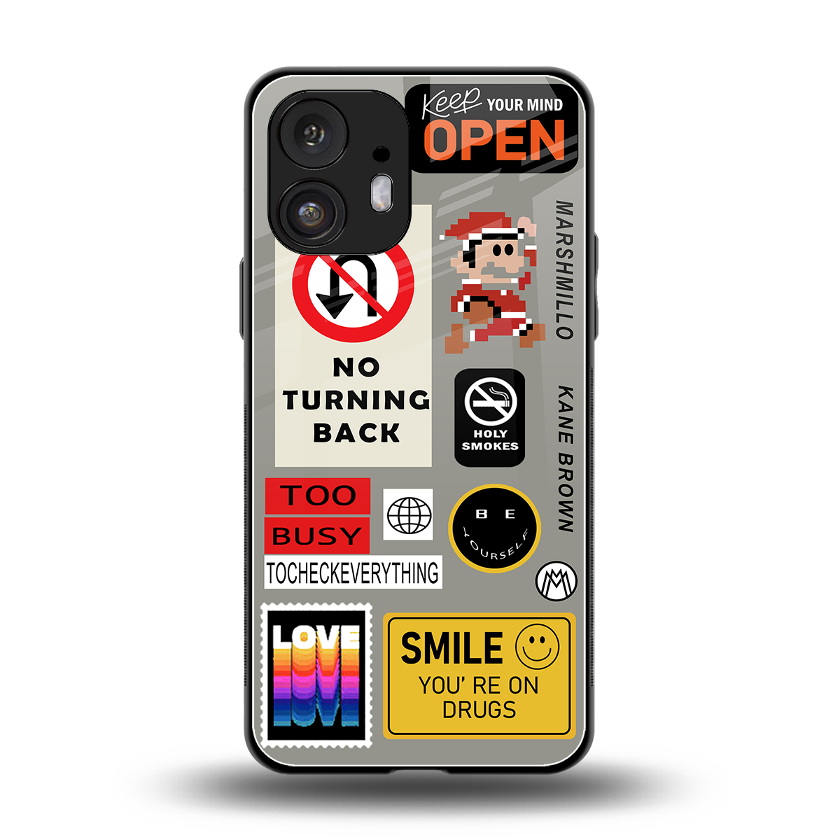 keep your mind open back phone cover | glass case for nothing phone 2