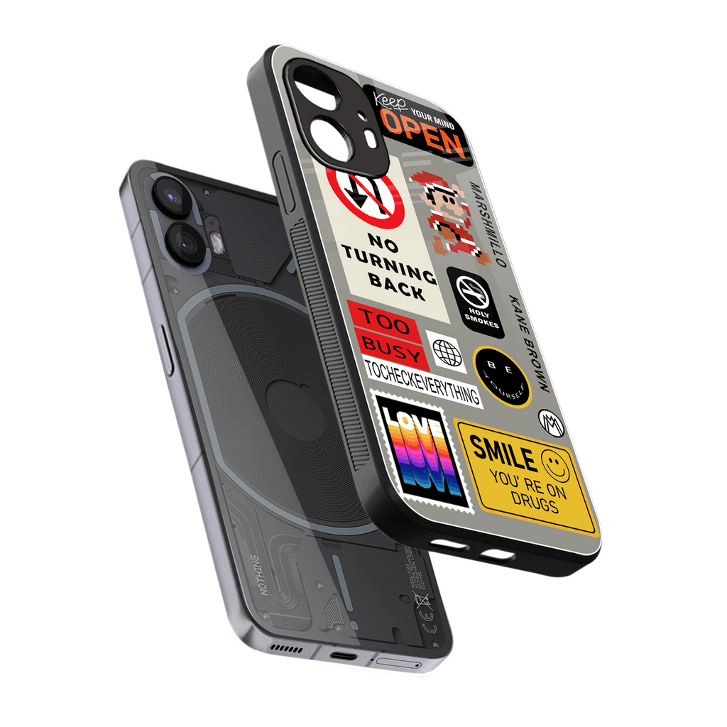 keep your mind open back phone cover | glass case for nothing phone 2